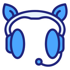  Cute headphone blue icon
