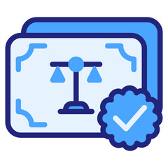  Legal document blue icon