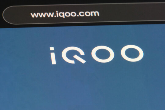 Shanghai,China-August 4th 2023: close up iQOO brand logo on official website. Chinese electronics company