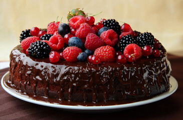 chocolate cake with ganache frosting