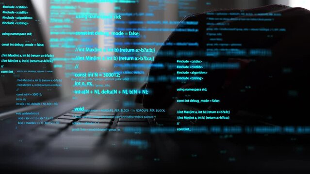 Hackers and programmers typing code.