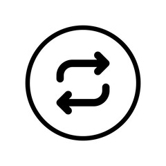 Repost, retweet, share button icon vector in circle line