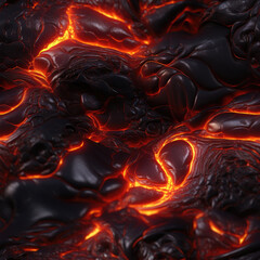 Volcanic Power, 3D Lava Volcano - Erupting Magma Illustration for Striking Wallpaper and Seamless Design
