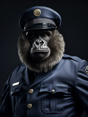 An Anthropomorphic Gorilla Dressed Up as a Police Officer