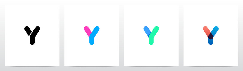 Stripes Lines Overlay Transparent Drop Shadow Letter Logo Design Y