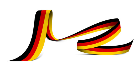 3D illustration. Flag of Germany on a fabric ribbon background.