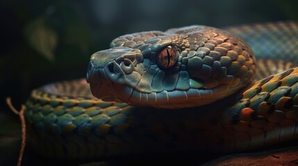 Obraz premium Colorful snake. Created with Generative AI.