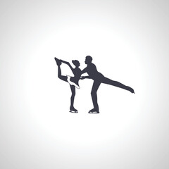 figure skating couple silhouette, figure skating icon