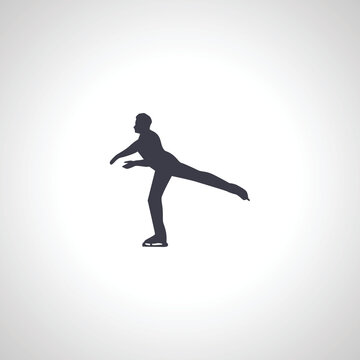 figure skating man silhouette, figure skating icon