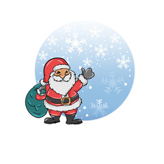 Christmas celebrate. Santa and the gift. Hellow santa.