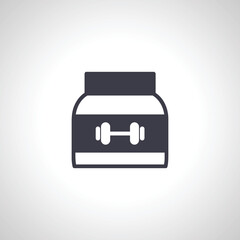 Sport protein icon. Gym food container icon.