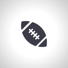 Rugby ball isolated icon, American football ball icon
