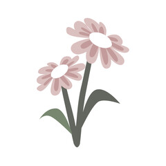 Cute Flower Sticker icon vector illustration asset element