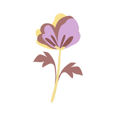 Cute Flower Sticker icon vector illustration asset element