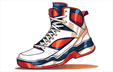 Basketball Shoes vector illustration, Vector Silhouette of Basketball Shoes
