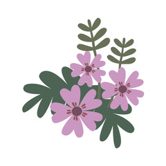 Cute Flower Sticker icon vector illustration asset element