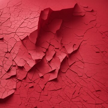 Texture of crumpled red paper