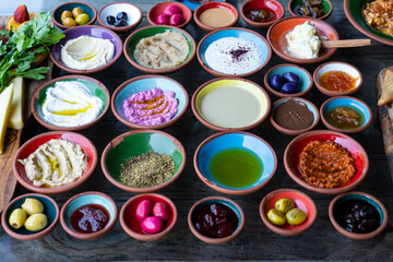 Traditional Colorful Turkish Breakfast Photo, Üsküdar Istanbul, Turkey (Turkiye)