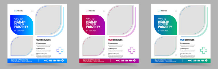 Healthcare social media post for hospital clinic promotion web banner