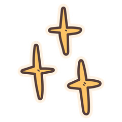 Obraz premium Cute Doodle Sticker Sparkle Stars