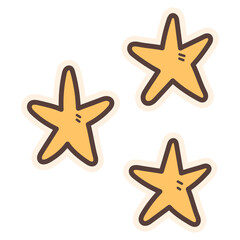Fototapeta na wymiar Cute Doodle Sticker Sparkle Stars