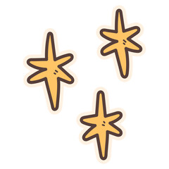 Cute Doodle Sticker Sparkle Stars