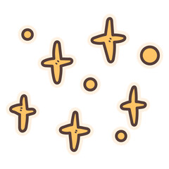 Obraz premium Cute Doodle Sticker Sparkle Stars