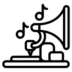  Gramophone outline icon