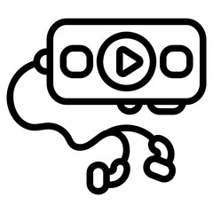  Music player outline icon
