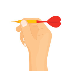 hand holding dart- vector illustration