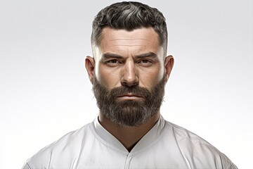 bearded man isolated on white background