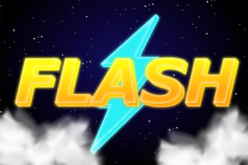 Fototapeta na wymiar flash charge lightning thunder bolt typography editable text effect style template background design