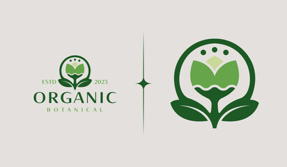 Leaf Flower Plant Logo Template. Universal creative premium symbol. Vector illustration. Creative Minimal design template. Symbol for Corporate Business Identity