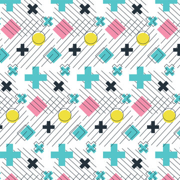 patern in the style of menfis on a transparent background, vector graphics, vector geometric shapes, retro, vintage, for packaging