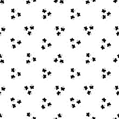 Butterfly seamless pattern. Repeating cute butterflies background. Repeated modern flowers design for prints. Sample texture black white silhouette insect. Repeat simple swatch. Vector illustration