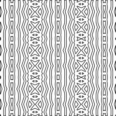 Abstract background with figures from lines. black and white pattern for web page, textures, card, poster, fabric, textile. Monochrome graphic repeating design.