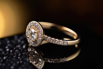 luxurious designer ring jewelry photography for anniversary event generative ai