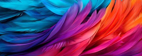 Fototapeten Beautiful colorful feather bird texture background © Александр Марченко