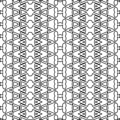 Abstract background with figures from lines. black and white pattern for web page, textures, card, poster, fabric, textile. Monochrome graphic repeating design.
