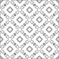 Abstract background with figures from lines. black and white pattern for web page, textures, card, poster, fabric, textile. Monochrome graphic repeating design.