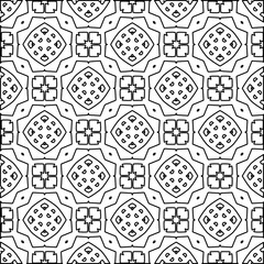 Abstract background with figures from lines. black and white pattern for web page, textures, card, poster, fabric, textile. Monochrome graphic repeating design.