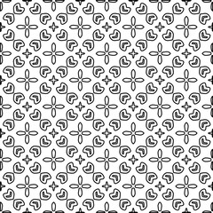 Abstract background with figures from lines. black and white pattern for web page, textures, card, poster, fabric, textile. Monochrome graphic repeating design.