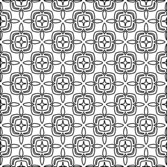 Abstract background with figures from lines. black and white pattern for web page, textures, card, poster, fabric, textile. Monochrome graphic repeating design.