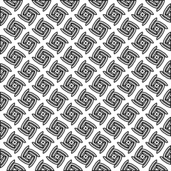 Abstract background with figures from lines. black and white pattern for web page, textures, card, poster, fabric, textile. Monochrome graphic repeating design.