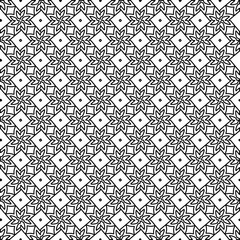 Abstract background with figures from lines. black and white pattern for web page, textures, card, poster, fabric, textile. Monochrome graphic repeating design.