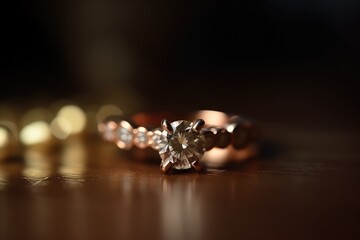 fashionable wedding jewelry ring photography with precious diamond generative ai