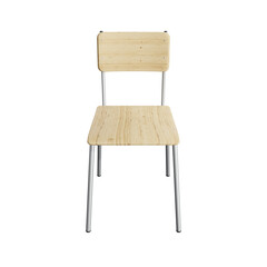 Wooden school chair isolated. 3d render