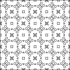 Abstract background with figures from lines. black and white pattern for web page, textures, card, poster, fabric, textile. Monochrome graphic repeating design.