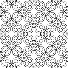 Abstract background with figures from lines. black and white pattern for web page, textures, card, poster, fabric, textile. Monochrome graphic repeating design.