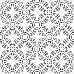 Abstract background with figures from lines. black and white pattern for web page, textures, card, poster, fabric, textile. Monochrome graphic repeating design.